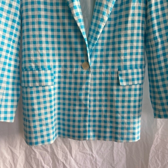 ZARA GINGHAM BLAZER bloggers favorite Size Small - Picture 9 of 15